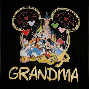Disney Mickey themed Black T-Shirt with fun Characters